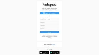Signup for a new Instagram account