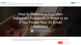 How to Retrieve a Forgotten Instagram Password (+ What to do if You ...