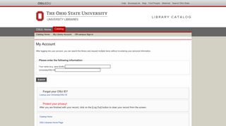 My Account - Ohio State University