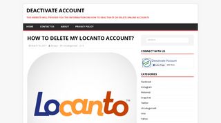 HOW TO DELETE MY LOCANTO ACCOUNT? - Deactivate Account
