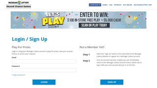 Michigan Lottery Second Chance Games Login - 2ndchanceplay.com