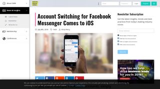 Account Switching for Facebook Messenger Comes to iOS