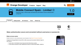 Mobile Connect Spain – Limited – Overview – Orange Developer
