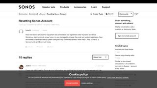 Resetting Sonos Account | Sonos Community