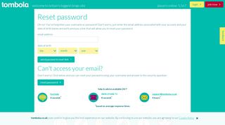 Reset your password - Tombola