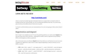 Uwin Bets Uganda online - sport betting options & login - Bettingultra