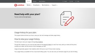 Viewing Your Plan's Data and Call Usage History | Vodafone Australia