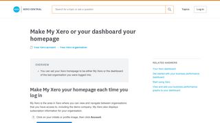 Make My Xero or your dashboard your homepage - Xero Central