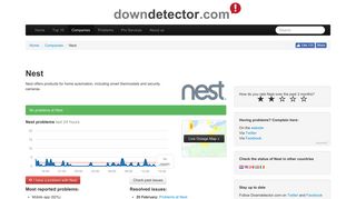 Nest down? Current problems and outages | Downdetector
