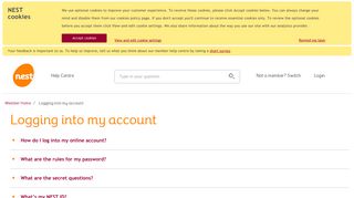 Logging into my account | NEST Member Help Centre