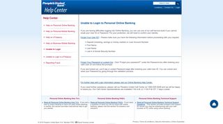 Online Banking Help Center - Unable to Login - People's United Bank
