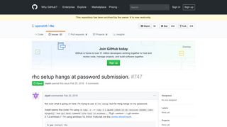 rhc setup hangs at password submission. · Issue #747 · openshift ...