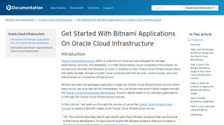 Get Started with Bitnami Applications on Oracle Cloud Infrastructure