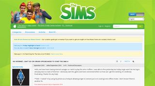 No internet, can't go on origin offline mode to start the sims 4 ...