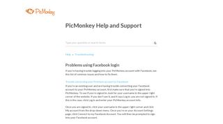 Problems using Facebook login : PicMonkey Help and Support