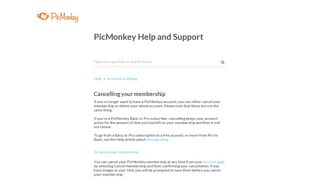Cancelling your membership : PicMonkey Help and Support
