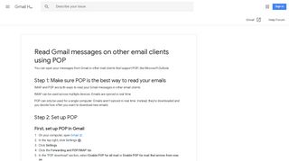 Read Gmail messages on other email clients using POP - Gmail Help