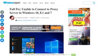 Full Fix: Unable to Connect to Proxy Server in Windows 10, 8.1 and 7