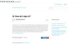 Q: How do I sign in? – POPSUGAR Support