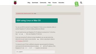 SSH using Linux or Mac OS - Raspberry Pi Documentation