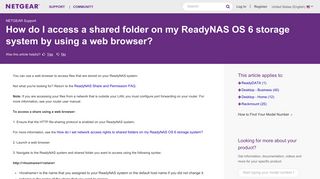 How do I access a shared folder on my ReadyNAS OS 6 storage ...