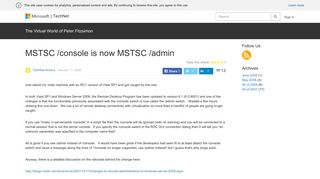 MSTSC /console is now MSTSC /admin – The Virtual World of Peter ...