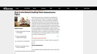 How to Give Remote Desktop Users Administrator Rights | Chron.com