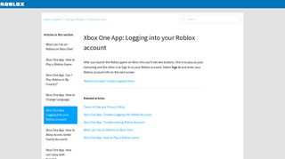 Xbox One App: Logging into your Roblox account – Roblox Support