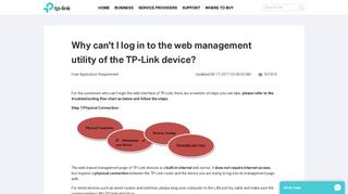 Why can't I log in to the web management utility of the TP-Link device ...