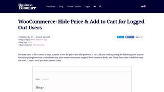 WooCommerce: Hide Price & Add to Cart for Logged Out Users