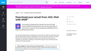 Download your email from AOL Mail with IMAP - AOL Help
