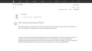 AOL mail not working on iPhone - Apple Community - Apple Discussions