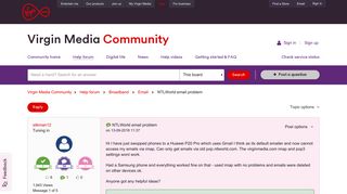 Solved: NTLWorld email problem - Virgin Media Community
