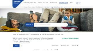 Mail cant verify the identity of the server - TalkTalk Community