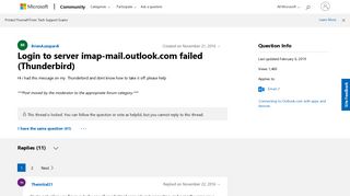 Login to server imap-mail.outlook.com failed (Thunderbird ...