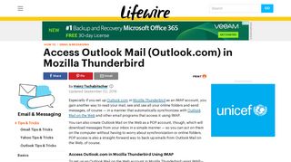 Access Outlook Mail (Outlook.com) in Thunderbird - Lifewire