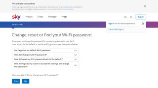 Change, reset or find your Wi-Fi password | Sky Help | Sky.com