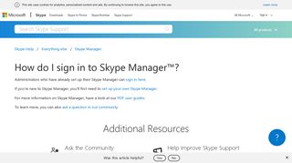 How do I sign in to Skype Manager™? | Skype Support