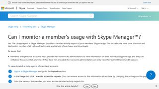 Can I monitor a member's usage with Skype Manager™? | Skype ...
