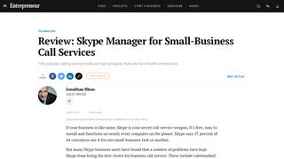 Review: Skype Manager for Small-Business Call Services