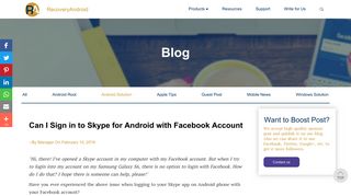 Can I Sign in to Skype for Android with Facebook Account