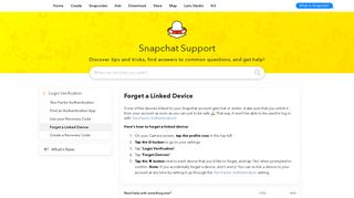 Forget a Linked Device - Snapchat Support
