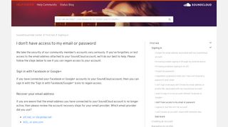 I don't have access to my email or password – SoundCloud Help Center