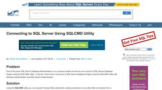 Connecting to SQL Server Using SQLCMD Utility - MS SQL Tips