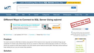 Different Ways to Connect to SQL Server Using sqlcmd - MS SQL Tips
