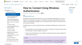 How to: Connect Using Windows Authentication - SQL Server ...