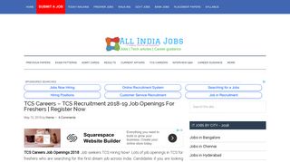 TCS Careers | TCS Freshers Jobs Registration 2018-19 - Apply Now