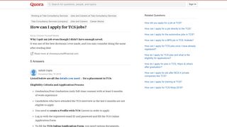 How to apply for TCS jobs - Quora