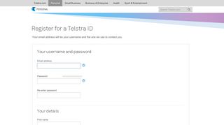 Register - My Account - Telstra - Telstra - Telstra.com