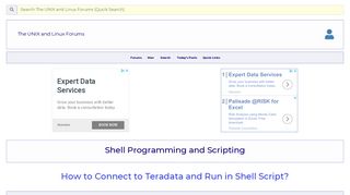 How to Connect to Teradata and Run in Shell Script? - Unix.com